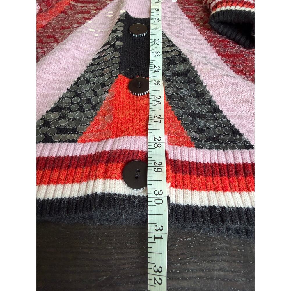 Farm Rio NEW Colorful Stripes Knit Sequin Sweater, S/M - Picture 7 of 8